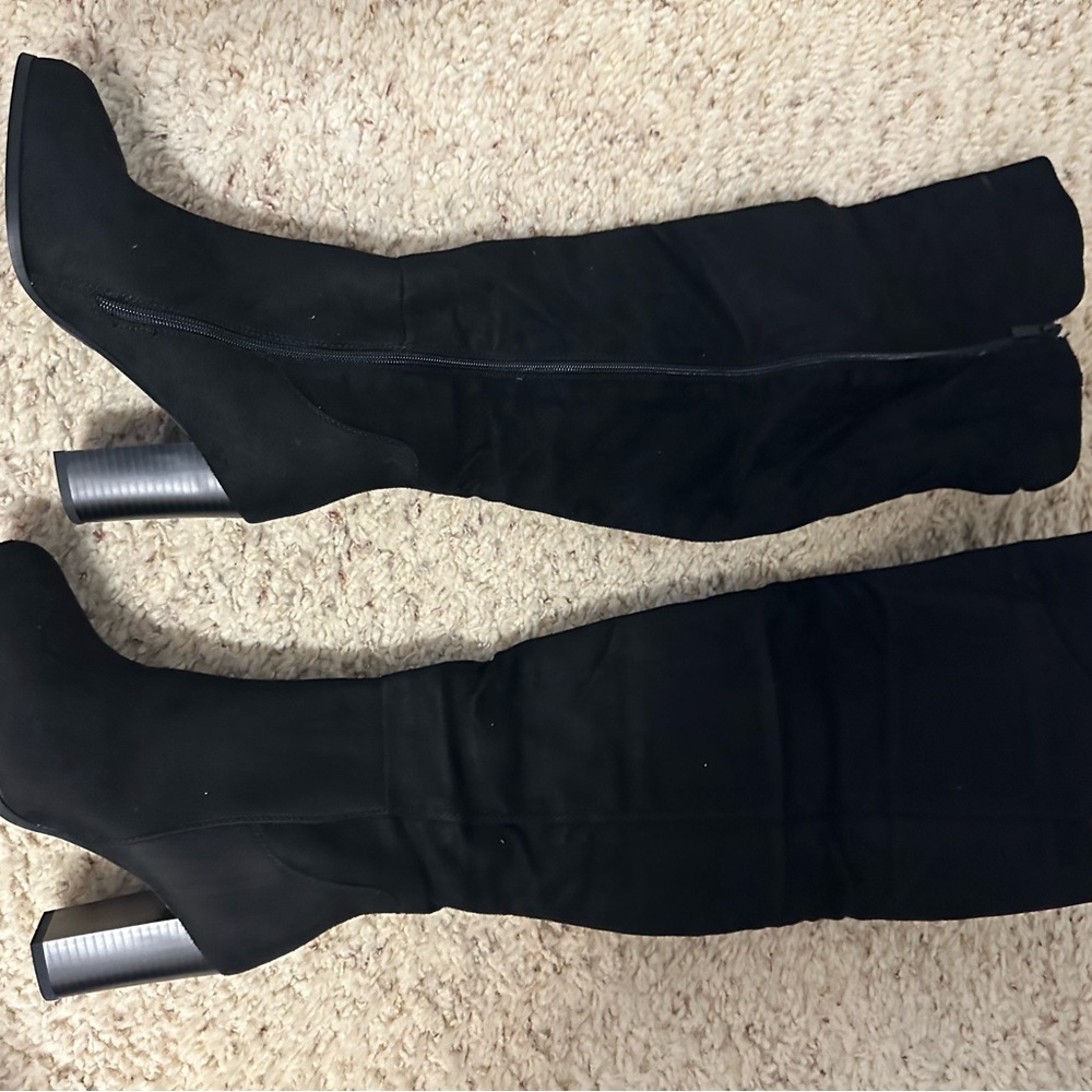 Forever 21 Sleek Black Over the Knee Boots